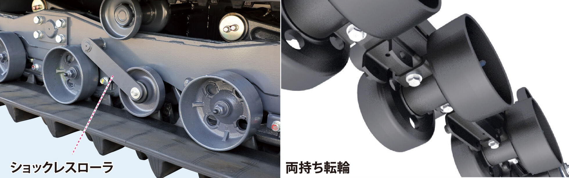 ショックレスローラー＆両持ち転輪