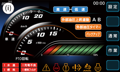 液晶カラーモニターの通常画面