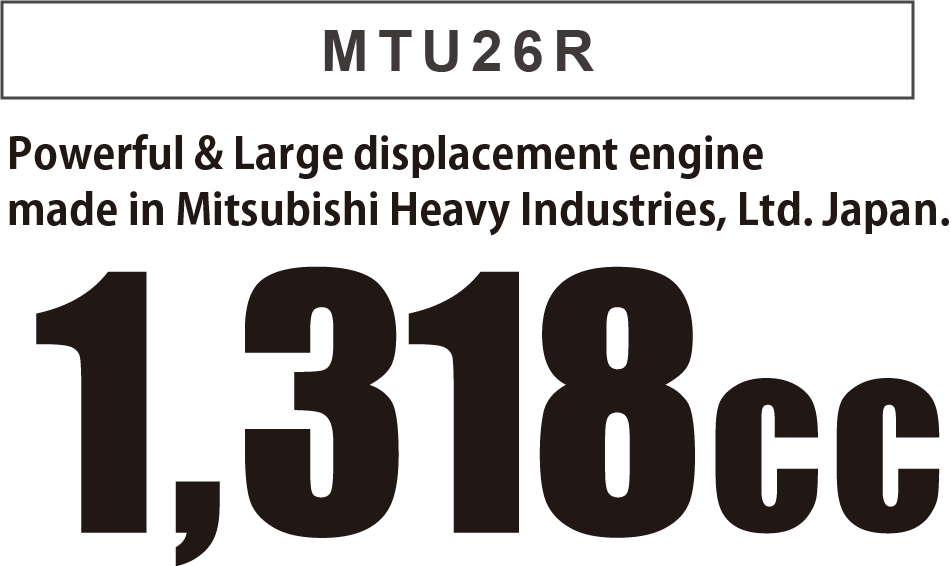 MTU26R | Powerful & Large displacement engine made in Mitsubishi Heavy Industries, Ltd. Japan. | 1,318cc
