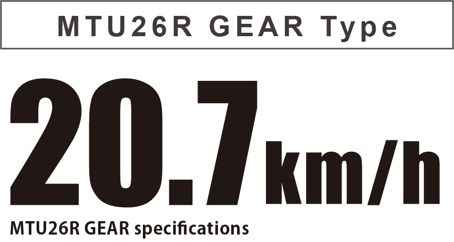 MTU26R GEAR Type | 20.7km/h | MTU26R GEAR specifications