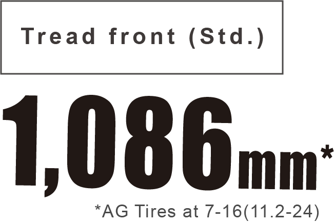 Tread front (Std.) 1,086mm* | *AG Tires at 7-16(11.2-24)